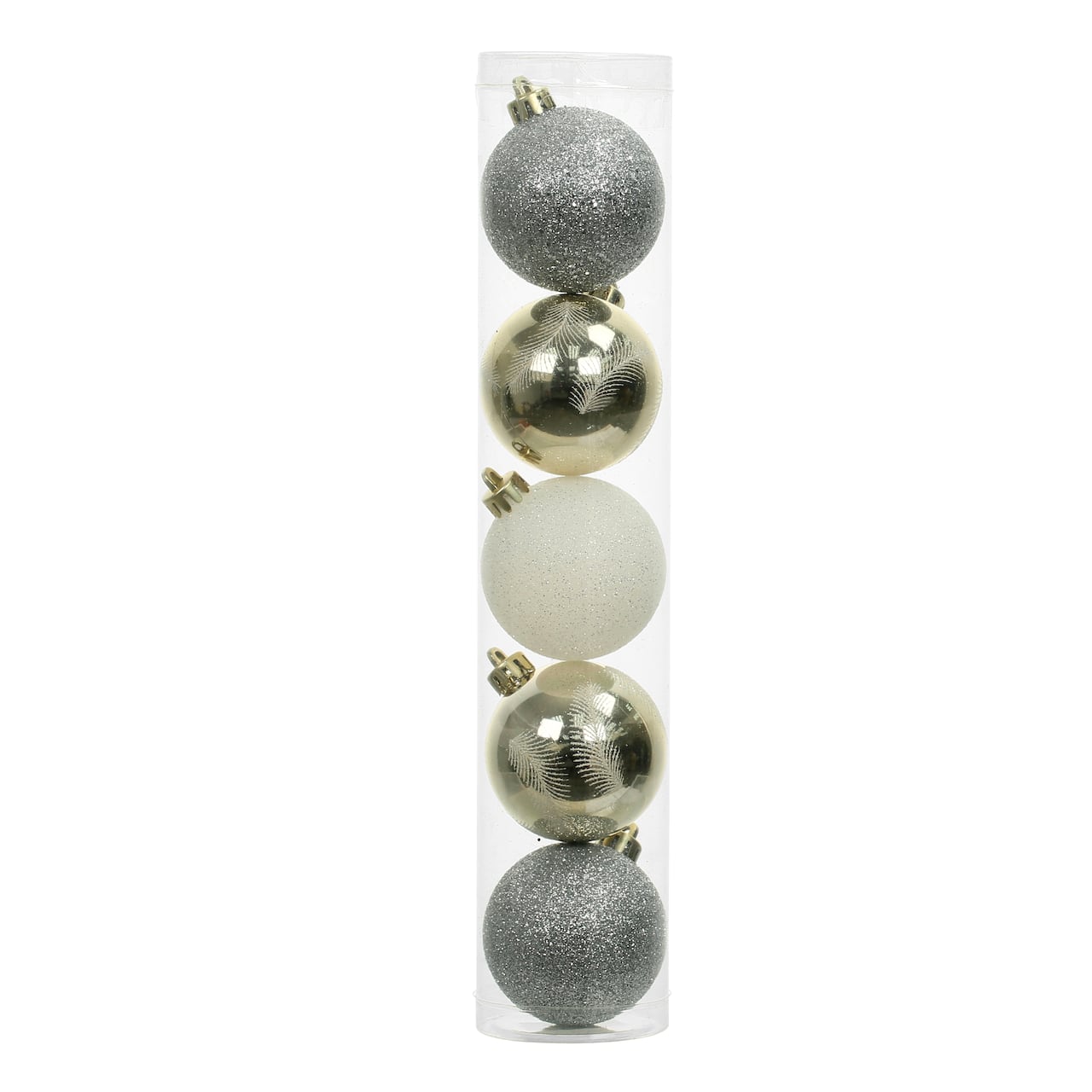 5 Pack 2.2" Silver & Gold Shatterproof Ball Ornaments by Ashland®